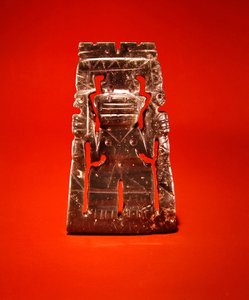 Framed Figurine Pendant from Guacimo, Linea Vieja Area by Pre Columbian Pre Columbian